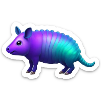 Iridescent spotted striped cyan purple gradient pig armadillo cow centipede insect sticker