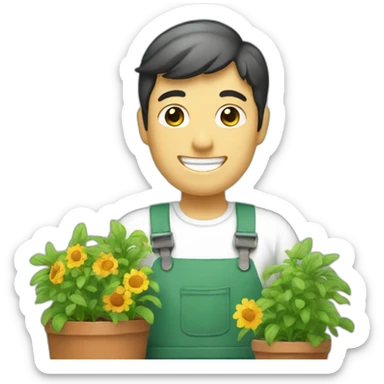 happy gardener no face sticker