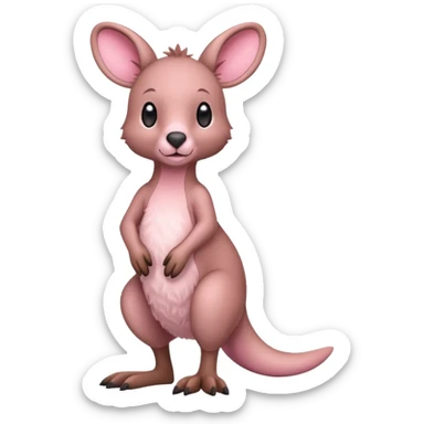 Pink kangaroo sticker