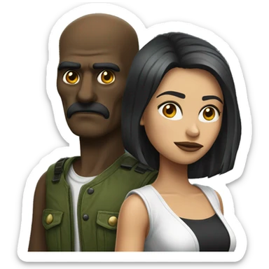 Caveira e olha desconfiado  sticker