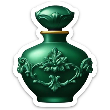 vintage rococo dark green perfume  sticker