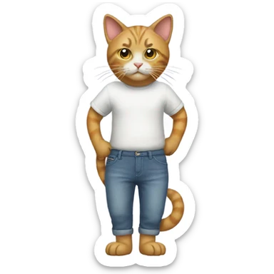 cat with pants  sticker