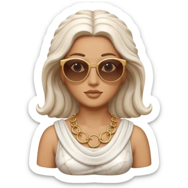 greek goddess sculpture wearing sunglasses sticker