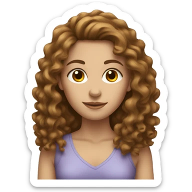 White-woman-with-long-brown-curly-hair-young sticker