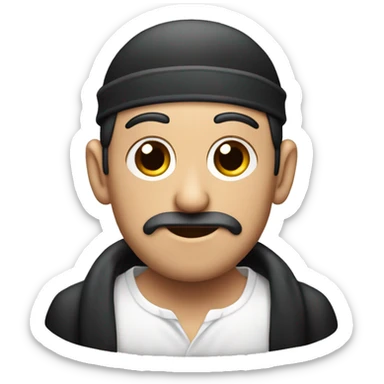 jewish person with yarmulke and side locks sticker