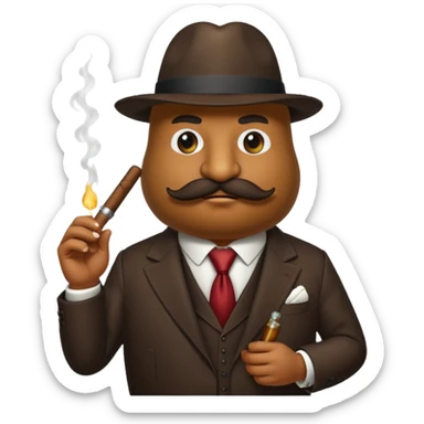 birne verkleidet als mafia boss mit geischt  sticker