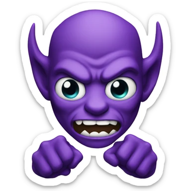 Purple devil with strong biceps sticker
