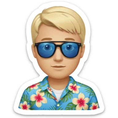 Charlie kirk with blonde hair and Blue eyes on epstein island but make hi really look like Charlie kirk sticker