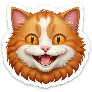 Funny laughing cat sticker