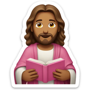 Jesus with a pink bible sticker