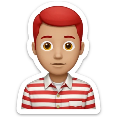Man with red Striped Shirt not t shirt sticker