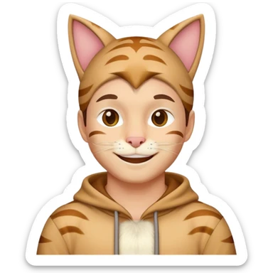 Hot cat Man hoping sticker