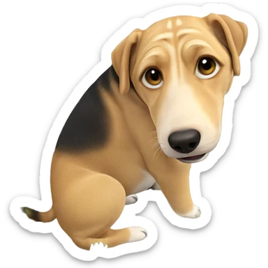 dog among plants sticker