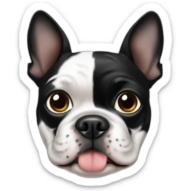 Boston terrier one black eye sticker