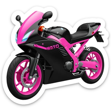 moto sportiva con scritta nera e solo avanti rosa fluorescente  sticker
