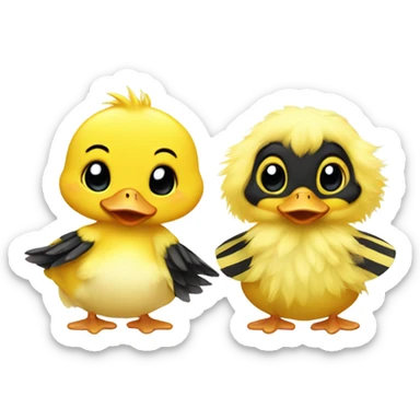 Baby duck and baby bee sticker