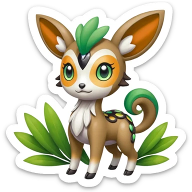 Meloetta-Skiddo-Pokémon-Fakémon-creature sticker