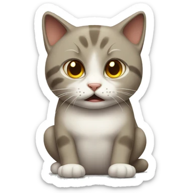 The pleading cat sticker