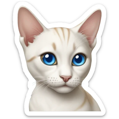 Realistin creme Siam cat blue eyes sticker