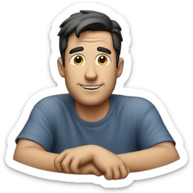 White Male Wearing Mickey Ears Watching Something sticker