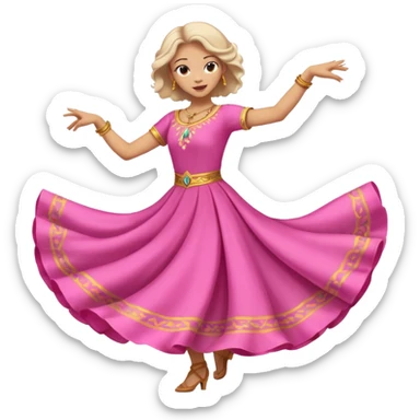 Bailarina rosada pero no de valet sino de bailes culturales sticker