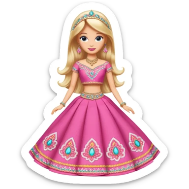 Barbie wearing lehnga sticker