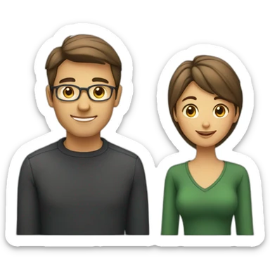 une homme et une femme à la salle sticker