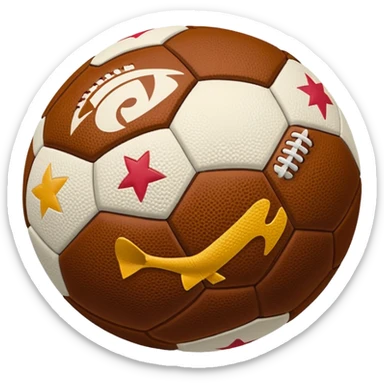 create an icon of a traditional football - it should be inspired by airbnb icons sticker
