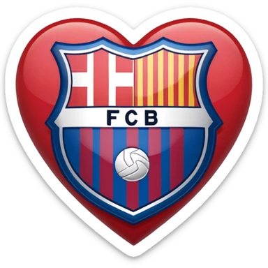 Barcelona FCB Logo in heart ❤️ sticker