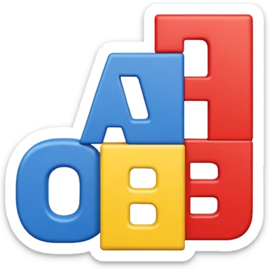 playful block-style letters A, B, C in primary colors sticker