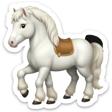 White shire horse sticker