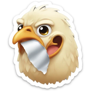 Chicken crying sticker