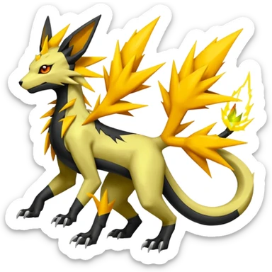 Salandit-Zygarde-Electrike-Jolteon-Manectric-Fakémon-fusion, full body sticker