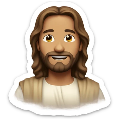 Jesus smiling very cutesy  sticker