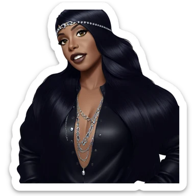 dark beauty with jewelry sticker