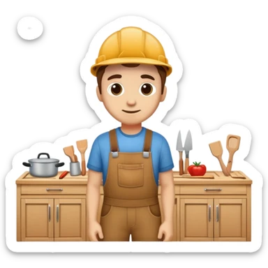 Imagen de un carpintero con puertas,cocinas,armarios sticker