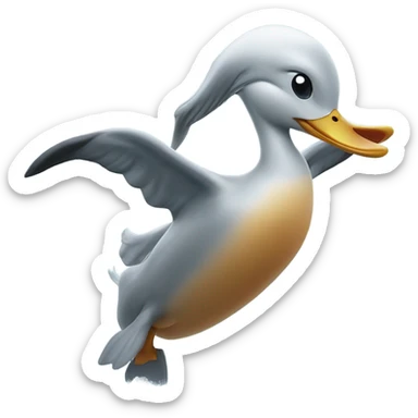 A duck fighting a dolphin sticker