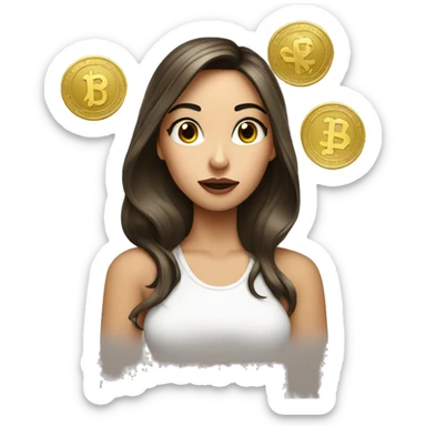 Brunette girl with blonde money piece blowing a kiss sticker
