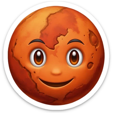 mars planet smiling anime sticker
