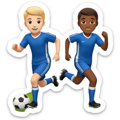 two brothers playings soccer sticker