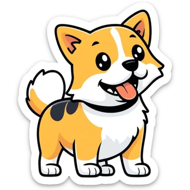 excited dog sticker