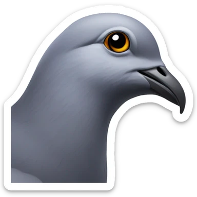 side profile of a pigeon’s head sticker