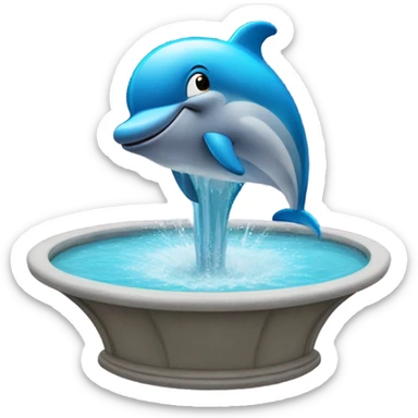 Guy thinking he is a dolphin jumping in fountain sticker