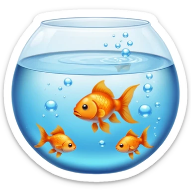 Fish bowl with gold fish in it  sticker