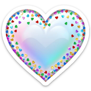 white heart with a confetti effect sticker