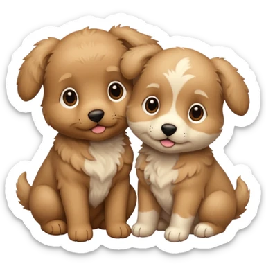 generate an ios genmoji of beige puppies sticker