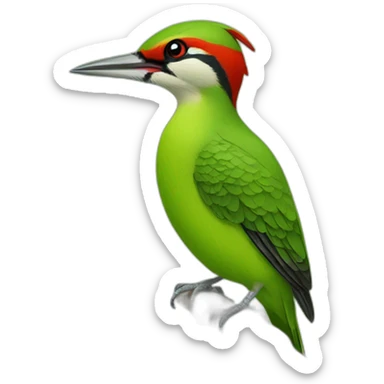 Green woodpecker sticker