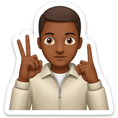 a men doing a gang sign with his hands sticker