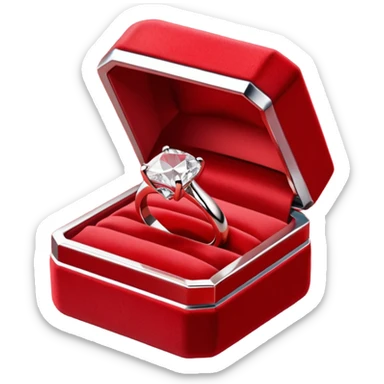 Diamond Ring in Simple Red Box sticker