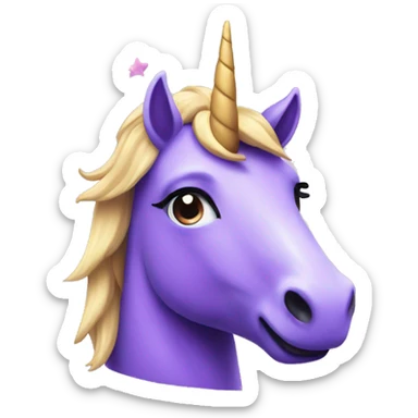 Purple unicorn with stars sticker